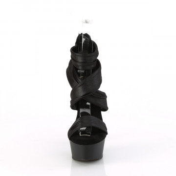 Pleaser DELIGHT-620 Blk Faux Le-Fabric/Blk Matte