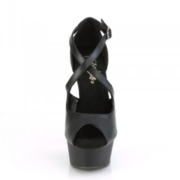 Pleaser DELIGHT-621 Blk Faux Leather/Blk Matte