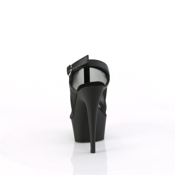 Pleaser DELIGHT-636 Blk Faux Le-Mesh/Blk Matte