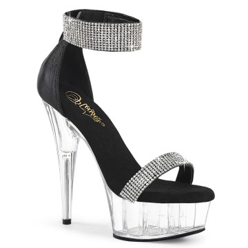 Pleaser DELIGHT-641 Blk Shimmery Fabric/Clr