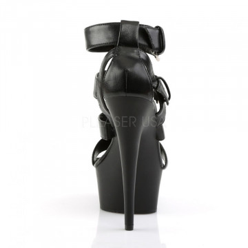 Pleaser DELIGHT-658 Blk Faux Leather/Blk