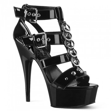 Pleaser DELIGHT-658 Blk Pat/Blk