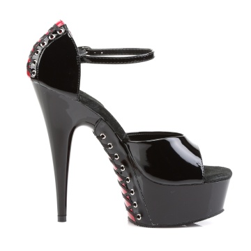 Pleaser DELIGHT-660FH Blk-Red Pat/Blk - Img 5