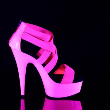 Pleaser DELIGHT-669UV Neon H. Pink Elastic Band-Pat/Neon H. P.