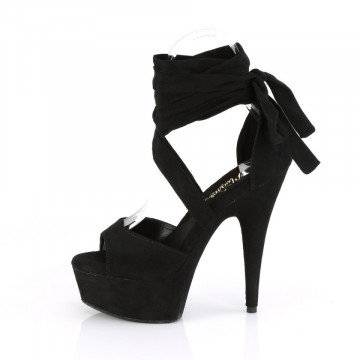 Pleaser DELIGHT-679 Blk Faux Suede/Blk Faux Suede