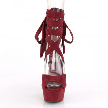 Pleaser DELIGHT-679 Burgundy Faux Suede/Burgundy Faux Suede