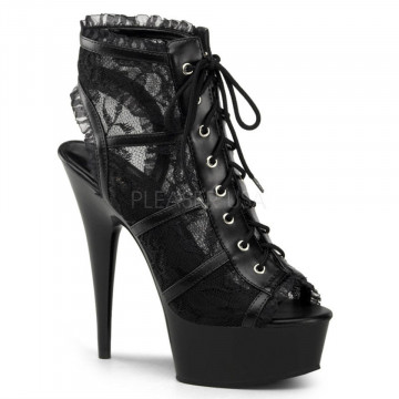 Pleaser DELIGHT-696LC Blk Mesh-Lace/Blk
