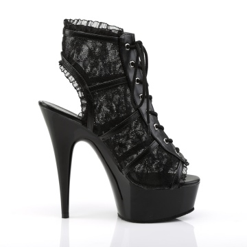 Pleaser DELIGHT-696LC Blk Mesh-Lace/Blk