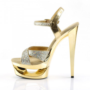 Pleaser ECLIPSE-619G Gold Multi Gltr/Gold Chrome