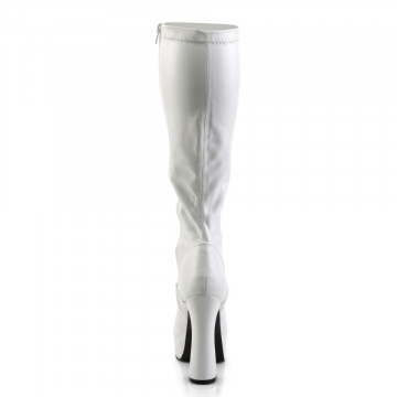 Pleaser ELECTRA-2000Z Wht Str Faux Leather