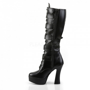 Pleaser ELECTRA-2042 Blk Faux Leather
