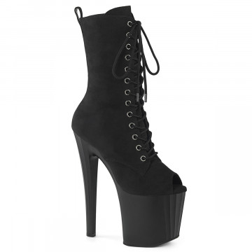 Pleaser ENCHANT-1041FS Blk Faux Suede/Blk Matte