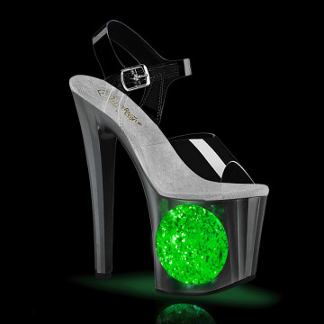 Pleaser ENCHANT-708LT-CIRCLE Clr/Slv-Slv Glitter