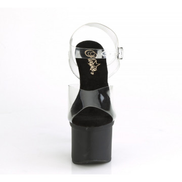 Pleaser ESTEEM-708 Clr/Clr-Rose Gold Chrome