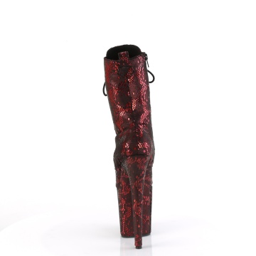 Pleaser FLAMINGO-1040SPF Red Metallic Snake Print Fabric/M