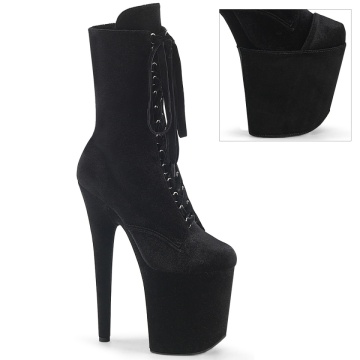 Pleaser FLAMINGO-1045VEL Blk Velvet/Blk Velvet