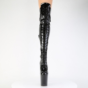 Pleaser FLAMINGO-3014 Blk Str. Pat/Blk