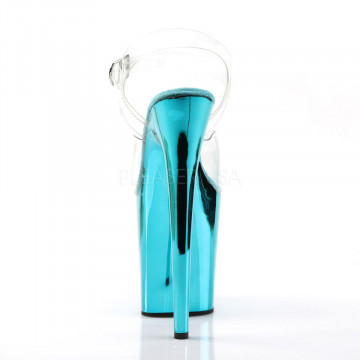 Pleaser FLAMINGO-808 Clr/Turquoise Chrome