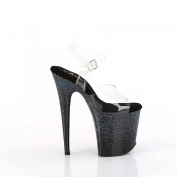 Pleaser FLAMINGO-808SS Clr/Blk Multi Glitter