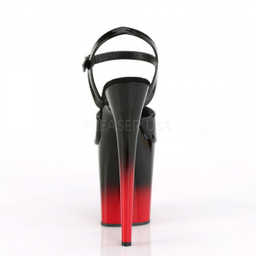 Pleaser FLAMINGO-809BR-H Blk Pat/Blk-Red