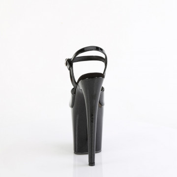 Pleaser FLAMINGO-809GP Blk Glitter Pat/M