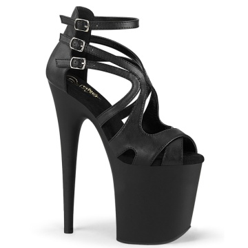 Pleaser FLAMINGO-877 Blk Faux Leather/Blk Matte subito 39eu 9us