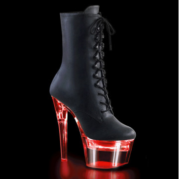 Pleaser FLASHDANCE-1020-7 Blk Faux Leather/Clr