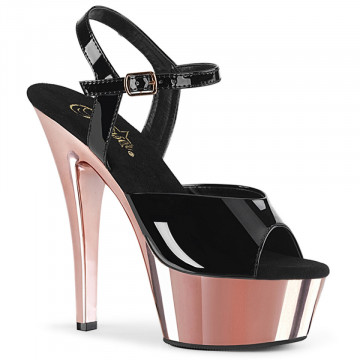 Pleaser KISS-209 Blk Pat/Rose Gold Chrome Subito 38 senza scatola
