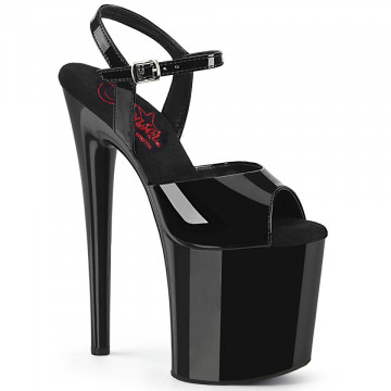 Pleaser NAUGHTY-809 Blk Pat/Blk