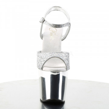 Pleaser REVOLVER-709G Slv Multi Gltr/Slv Chrome