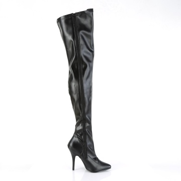 Pleaser SEDUCE-3000 Blk Str Faux Leather