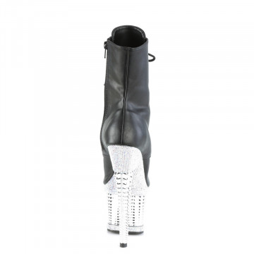 Pleaser SPECTATOR-1021RS Blk Faux Leather/Slv RS-Chrome