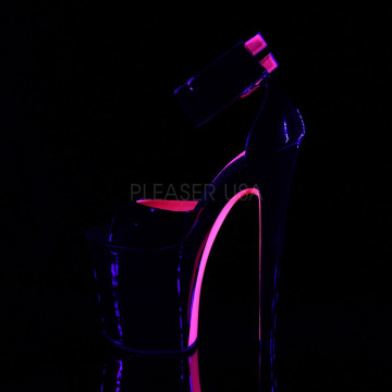 Pleaser XTREME-875TT Blk Pat-Neon H. Pink/Blk
