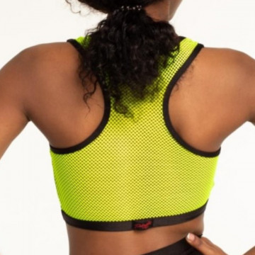 Polerina Anela – Black and Yellow Top rete a maglia larga M
