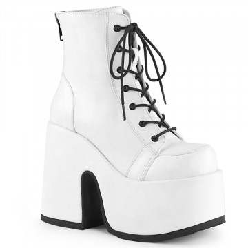 stivaletti Demonia CAMEL-203 Wht Vegan Leather- 6us 36eu