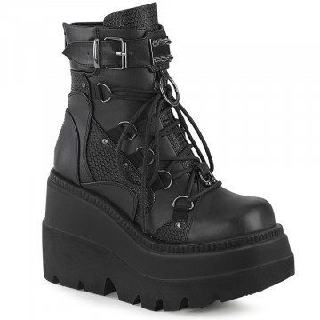 Stivaletti Demonia SHAKER-60 Blk Vegan Leather - 41eu - 11us