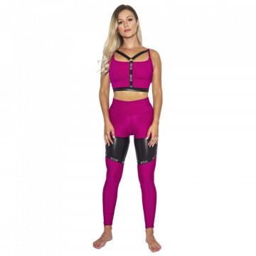 WINK POLE LEGGINGS Compression ECONYL® con fascie grip RASPBERRY