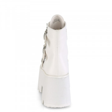 Demonia ASHES-55 Wht Vegan Leather