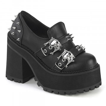 Demonia Cult ASSAULT-38 Blk Vegan Leather