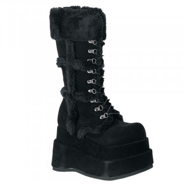Demonia Cult BEAR-202 Blk Vegan Suede