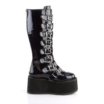 Demonia Cult DAMNED-318 Blk Hologram Vegan Leather