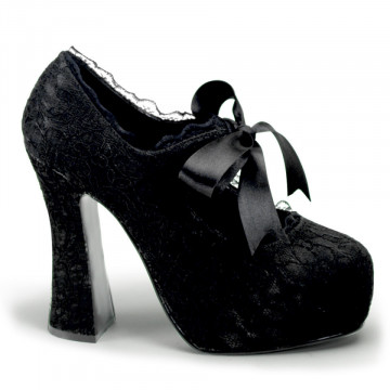 Demonia Cult DEMON-11 Blk Satin-Blk Lace