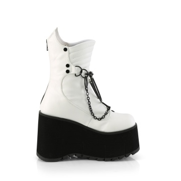 Demonia Cult KERA-130 Wht Vegan Leather
