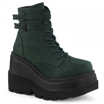 Demonia Cult SHAKER-52 Emerald Vegan Suede