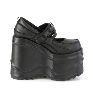 Demonia Cult WAVE-48 Blk Vegan Leather