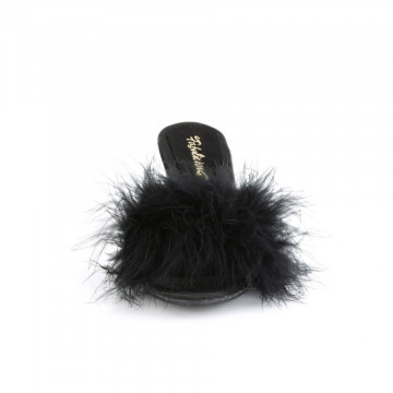 Fabulicious BELLE-301F Blk Pu-Fur/Clr