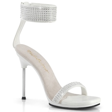Fabulicious CHIC-40 Wht Faux Leather-RS/Wht