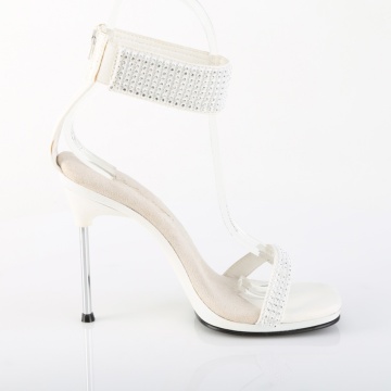 Fabulicious CHIC-40 Wht Faux Leather-RS/Wht