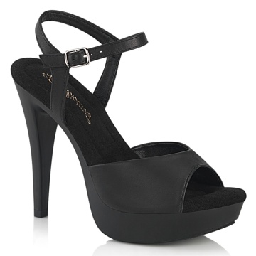Fabulicious COCKTAIL-509 Blk Faux Leather/Blk Matte