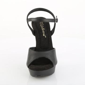 Fabulicious COCKTAIL-509 Blk Faux Leather/Blk Matte